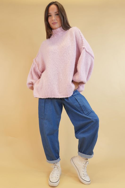 Big Softie Funnel Grunge Knit Blossom /6